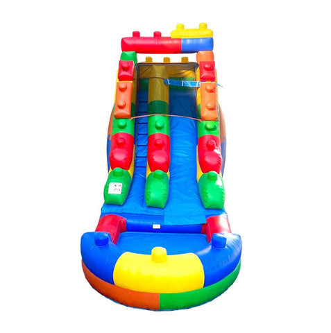 Rental Lite 15' Building Block Water Slide with Blower