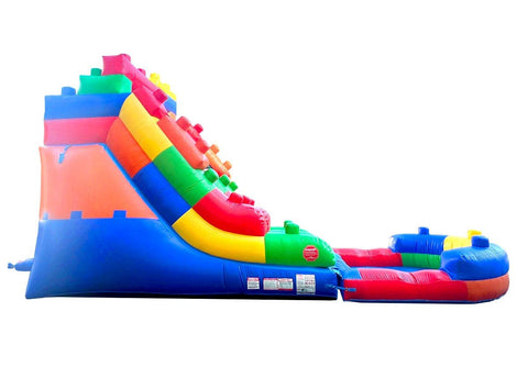 Rental Lite 15' Building Block Water Slide with Blower