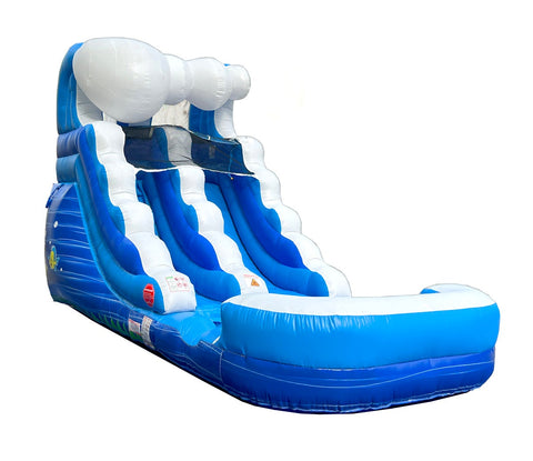12'H Crossover Blue Wave Inflatable Water Slide with Blower