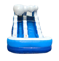 12' Rental Lite Blue Wave Inflatable Water Slide with Blower