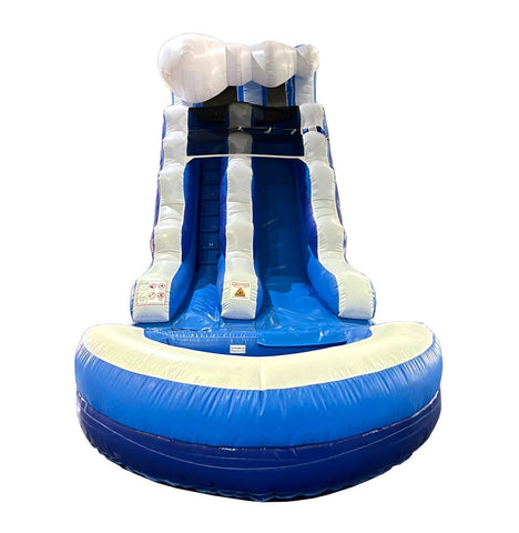 Rental Lite 15' Blue Wave Inflatable Water Slide with Blower and Pool