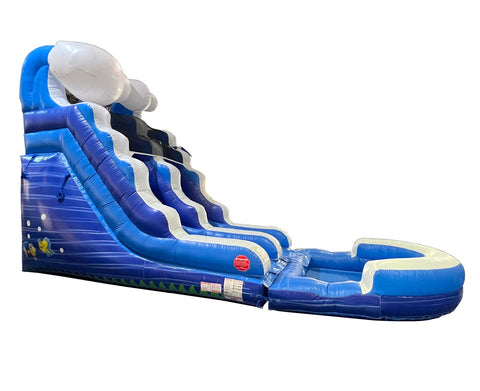 Rental Lite 15' Blue Wave Inflatable Water Slide with Blower and Pool