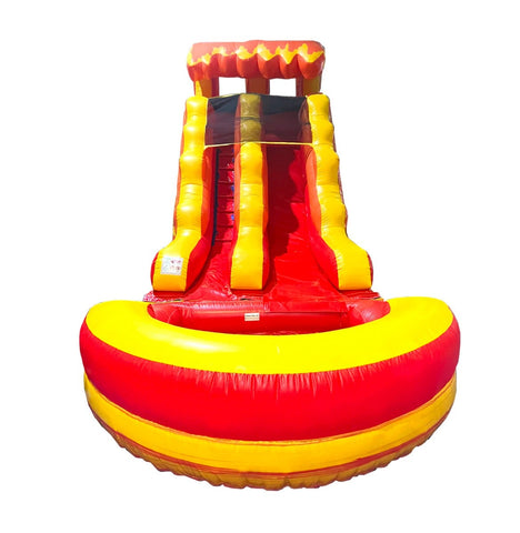 15' Rental Lite Fire Marble Tropical Inflatable Water Slide with Blower