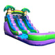 12' Rental Lite Purple Marble Tropical Inflatable Water Slide with Blower