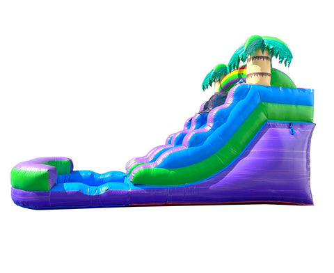 12' Rental Lite Purple Marble Tropical Inflatable Water Slide with Blower