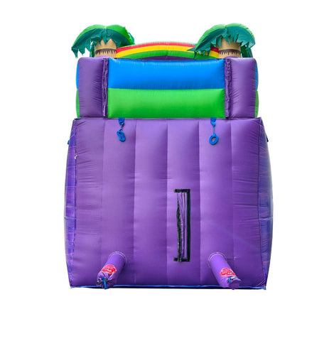 15' Rental Lite Purple Marble Tropical Inflatable Water Slide with Blower and Pool