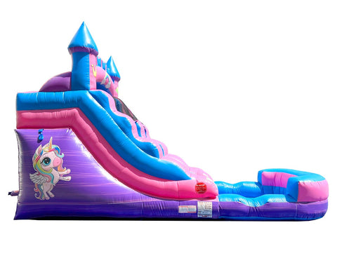 12' Rental Lite Pink Unicorn Inflatable Water Slide