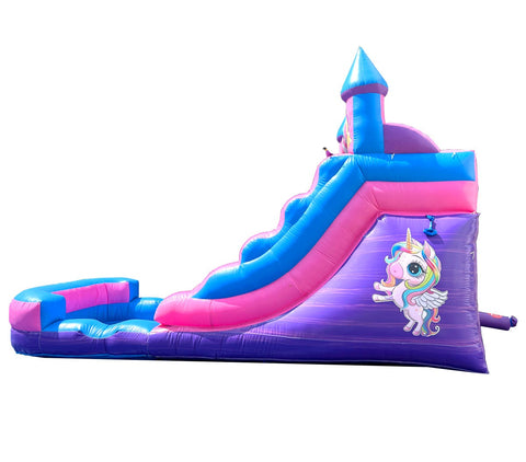 12' Rental Lite Pink Unicorn Inflatable Water Slide