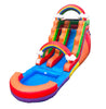 Image of 15' Rental Lite Rainbow Cloud Inflatable Water Slide with Blower and Pool
