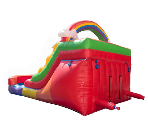 12' Rental Lite Rainbow Double Lane Inflatable Water Slide with Blower