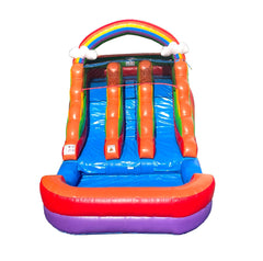 12' Rental Lite Rainbow Double Lane Inflatable Water Slide with Blower
