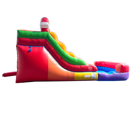 12' Rental Lite Rainbow Double Lane Inflatable Water Slide with Blower