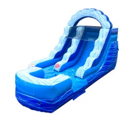 12' Blue Marble Inflatable Water Slide with Blower