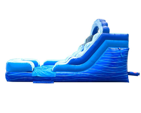 12' Blue Marble Inflatable Water Slide with Blower