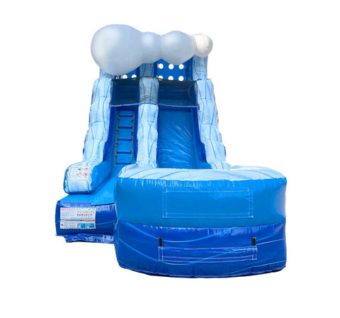 12' Tall Blue Marble Wave Inflatable Water Slide with Blower