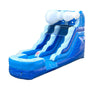 Image of 12' Tall Blue Marble Wave Inflatable Water Slide with Blower
