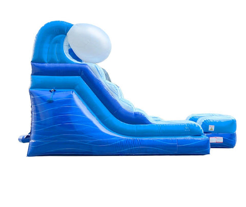 12' Tall Blue Marble Wave Inflatable Water Slide with Blower