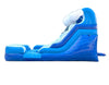 Image of 12' Tall Blue Marble Wave Inflatable Water Slide with Blower