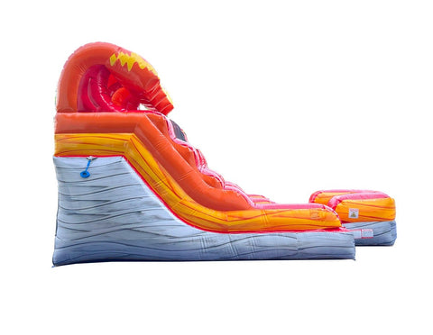 12' Tall Fire Red Marble Wave Inflatable Water Slide with Blower