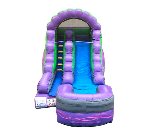 Sale on 12' Purple Marble Commercial Inflatable Water Slide with Blower
