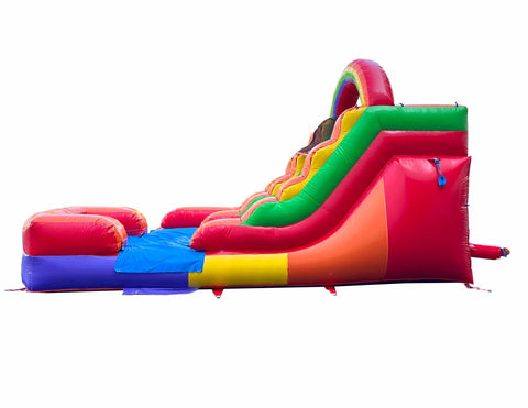 12' Tall Rainbow Wet/Dry Inflatable Slide with Blower