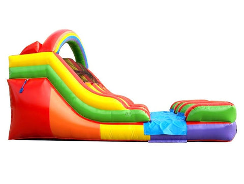 Save on 12' Rainbow Double Lane Commercial Inflatable Water Slide with Blower