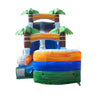 Image of 15' Tropical Green Marble Inflatable Water Slide with Blower