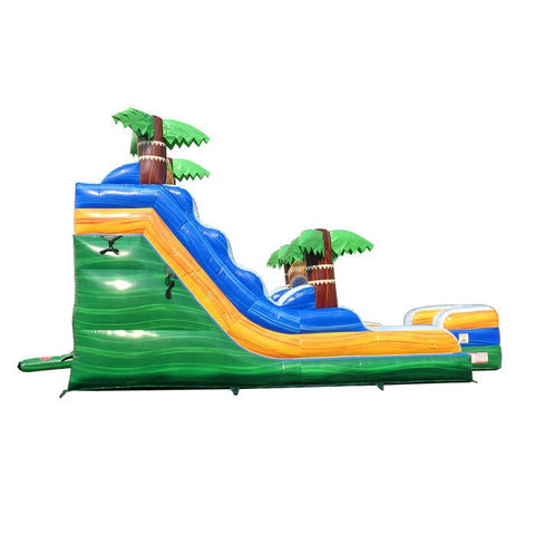 15' Tropical Green Marble Inflatable Water Slide with Blower