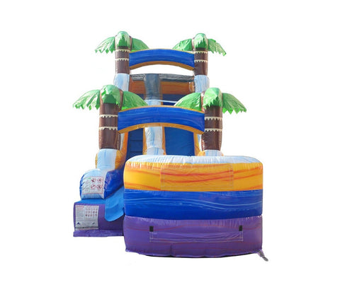 15' Tropical Purple Marble Inflatable Water Slide with Blower