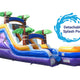 15' Tall Purple Tropical Marble Wet/Dry Inflatable Slide with Blower and Detachable Pool