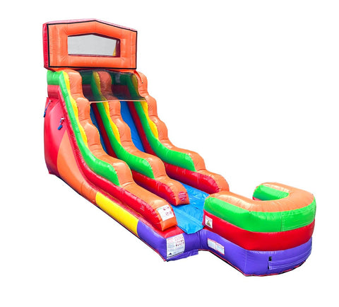 15' Tall Rainbow Modular Wet / Dry Inflatable Slide with Blower