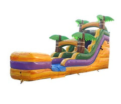 15' Tropical Yellow Marble Inflatable Water Slide with Blower