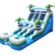 15' Tropical Marble Double Bay Inflatable Water Slide with Blower