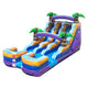 15' Purple Tropical Marble Double Bay Wet/Dry Inflatable Slide with Blower
