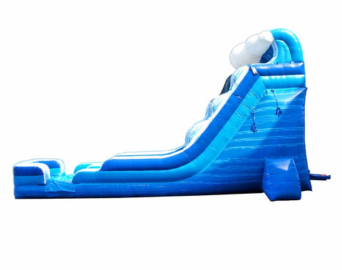 18' Blue Marble Wave Inflatable Water Slide with Blower