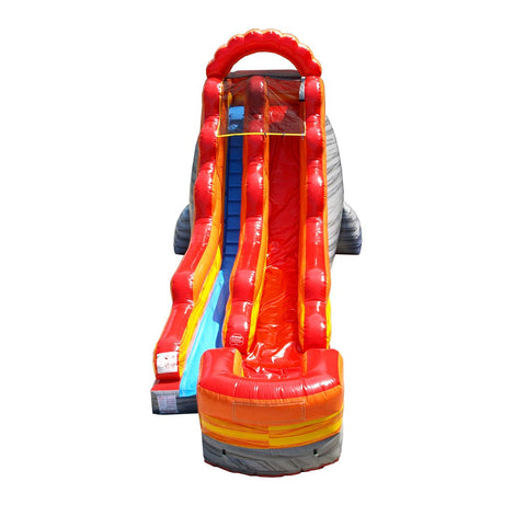 Save on 18' Fire Red Marble Commercial Inflatable Water Slide with Blower