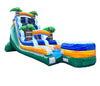 Image of 18' Tropical Green Marble Inflatable Water Slide with Blower
