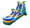 Image of 18' Tropical Green Marble Inflatable Water Slide with Blower