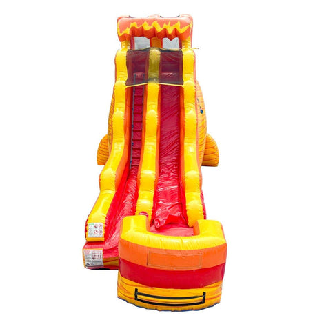 18' Tall Lava Wave Wet/Dry Inflatable Slide with Blower and Detachable Pool