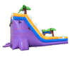 Image of 18' Tall Purple Tropical Marble Wet/Dry Inflatable Slide with Blower and Detachable Pool