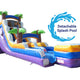 18' Tall Purple Tropical Marble Wet/Dry Inflatable Slide with Blower and Detachable Pool