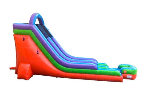 18' Retro Rainbow Inflatable Water Slide with Blower