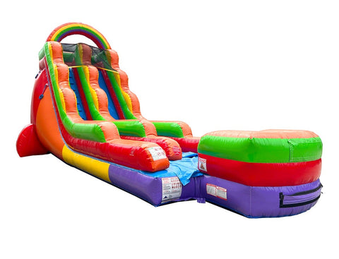 18' Tall Rainbow Wet/Dry Inflatable Slide with Blower