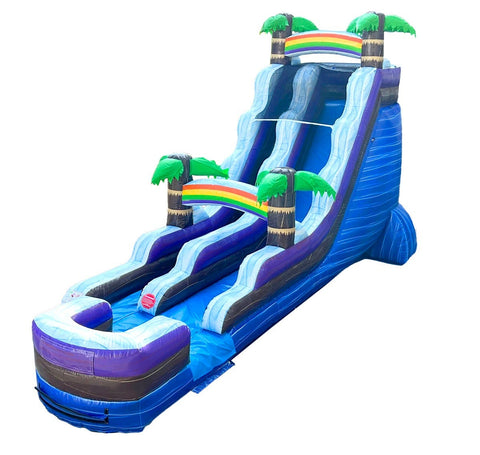 OPEN BOX 18' Tropical Marble Inflatable Water Slide with Blower
