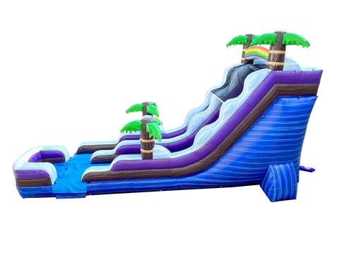 OPEN BOX 18' Tropical Marble Inflatable Water Slide with Blower