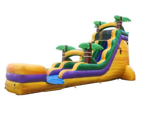 18' Tropical Yellow Marble Inflatable Water Slide with Blower