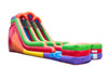 Image of 18' Tall Double Lane Rainbow Wet/Dry Inflatable Slide with Blower