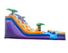 Image of 18' Tall Purple Tropical Marble Double Bay Wet/Dry Inflatable Slide with Blower