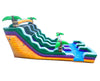 Image of 18' Tall Yellow Tropical Marble Double Bay Wet/Dry Inflatable Slide with Blower