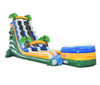Image of 22' Tall Green Tropical Marble Wet/Dry Inflatable Slide with Blower